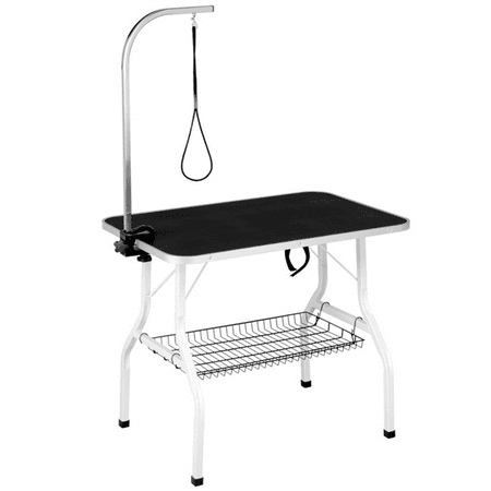 - 36'' Pet Grooming Table Folding Dog Grooming Table Adjustable Arm w/Clamp Black