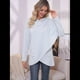 thumbnail image 4 of Sudadera Holgada con Capucha y Larga para Mujer, de Color Liso e Irregular Gris Azul S, 4 of 9