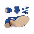 thumbnail image 2 of BLISSFUL STEP Sandales à Talons Épais à Brides et à Lacets pour Femmes Bleu Foncé (Taille 9), 2 of 4