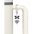 thumbnail image 3 of Delight Jewelry Silvertone Heart with Baby Feet - Silvertone Black Bow Charm Accessory for Tumblers and Thermal Cups, 3 of 4