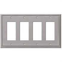 Amerelle 77R4BN Moderne Wallplate 4 Rocker Cast Metal Brushed Nickel 1-Pack