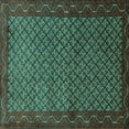 thumbnail image 1 of Ahgly Company Machine Washable Indoor Square Persian Turquoise Blue Traditional Area Rugs, 5' Square, 1 of 4
