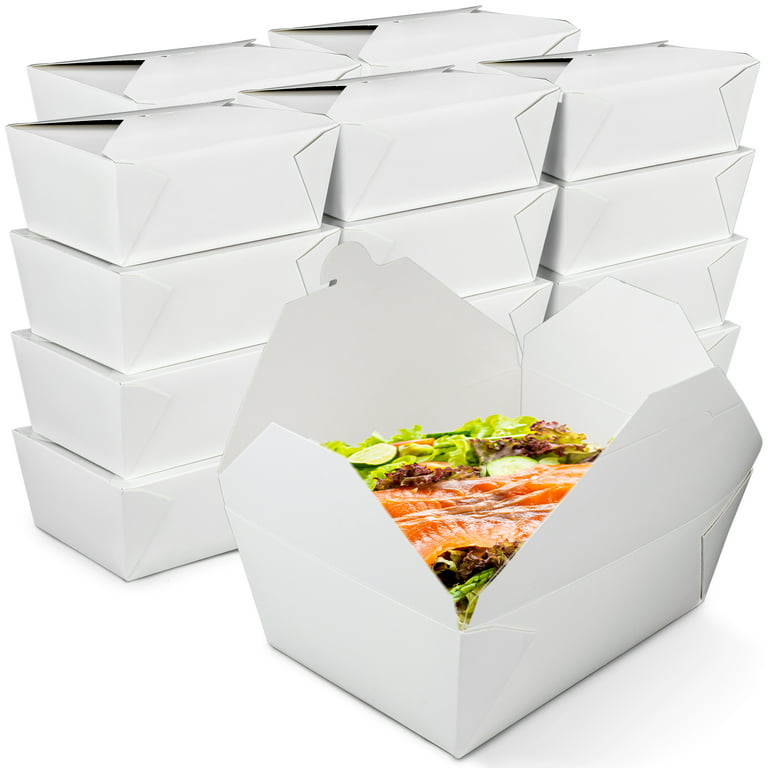 Rectangular Paper Food Container Paper Lunch Box Four Compartment