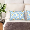 thumbnail image 2 of KLL Daisies Flowers Pattern Silk Pillowcase for Hair and Skin Standard Size 20"X 30" Soft Breathable Pillow Covers for Sleeping, 2 of 6