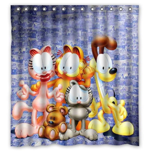 TOUXIHAA Perfect As Gift Garfield Shower Curtain Bathroom Curtain Set with Hooks Size 60x72 inch