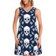 thumbnail image 1 of Fotbe white arrow Skull Vestido de Verano sin Mangas para Mujer – Vestido Midi Línea A, Estilo Camiseta Floral, Vestido Playero Casual y Fluido, 1 of 7