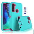 thumbnail image 1 of Tekcoo for Motorola Moto E 2020 / Moto G Stylus / Moto G Power / Moto G Pro Case, 3-in-1 Full Protection Heavy Duty Armor Hard Plastic & Shock Absorption Rubber Rugged Bumper Case -Turquoise, 1 of 7
