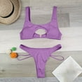 thumbnail image 5 of Sakmal Sexy Swimsuits for Women Two Piece Sets Cutout Purple Bikinis Bathing Suits Push Up Triangle Swimsuit Sets, 5 of 8