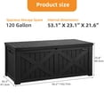 thumbnail image 2 of Uforic Outdoor 120 Gallon Large Resin Deck Box, Outdoor Storage Boxes with X-Shaped Front, for Patio Garden, Waterproof & Lockable, Black, 2 of 6
