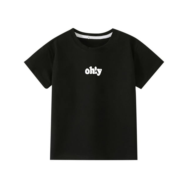 Tranfacy Hauts à Manches Courtes pour Garçons et Filles, T-Shirts Graphiques pour Filles, T-shirt Imprimé Col Rond Manches Courtes pour Garçons et T-shirt Décontracté Ample Col Rond Manches Courtes