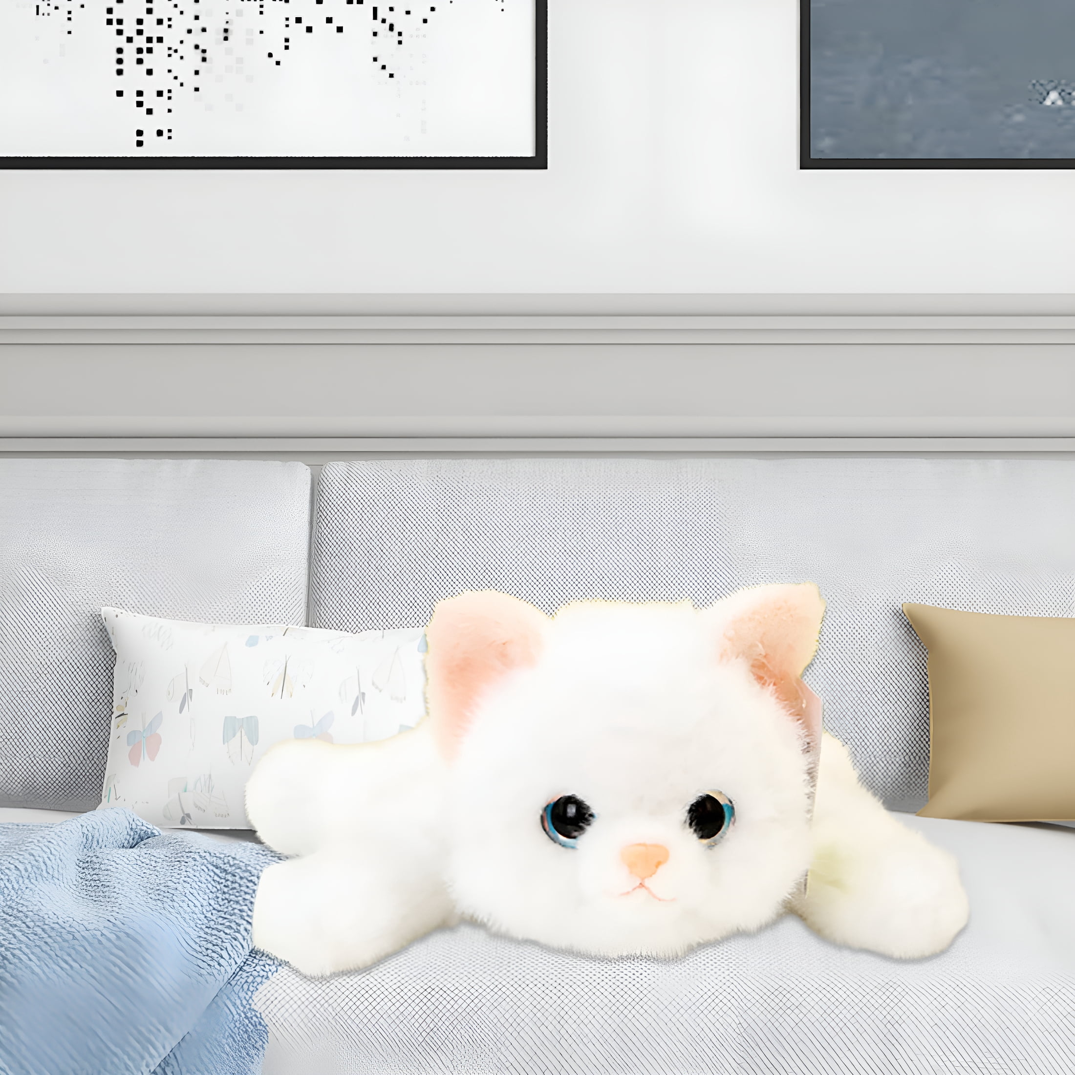 CYFW Weighted Cat Stuffed Animals 0.6 Lbs Cute Realistic Plush Toys 11.8 Inch Soft Plushies Gifts for Kids,Birthday Christmas for Kids,Boys,Girls,Adults