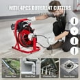 thumbnail image 5 of 50FT Electric Drain Cleaner Machine - 3/8" Auto Feed Drain Auger Snake for Clogged Pipes, Toilet & Sewer Cleaning - Heavy Duty Plumbing Tool, 5 of 7