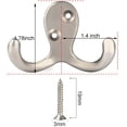 thumbnail image 2 of Heavy Duty Double Prong Coat Hooks Wall Mounted with Screws Retro Double Robe Hooks Utility Hooks for Coat, Scarf, Bag, Towel, Key, Cap, Cup, Hat, 2 of 7