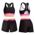 thumbnail image 7 of ZGRBOU Women's Sporty Two Piece Swimsuits Color Block Crop Tank Tops and Boyshorts Bottom Athletic Full Coverage Bathing Suits, 7 of 7