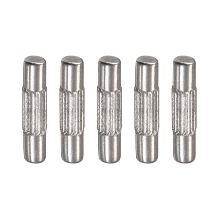 

2.5x10mm 304 Stainless Steel Dowel Pins 5 Pack Center Knurled Flat Chamfered End Pin