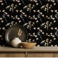 thumbnail image 5 of S4Sassy Bird Blossom Wallpaper - Black Wall Covering, 25" x 60" Self-Adhesive Vinyl Wall Paper, Decorative Walls Wrap, Easy DIY Walls Covering For Bedroom, Living Room, Living Space, 5 of 9