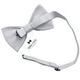 thumbnail image 3 of Men's Light Gray Bow Tie with Handkerchief Set Pre-Tied Style Formal Satin Classic Bowtie for Tuxedo Faux Silk, by Adam Young (Large, Silver Grey), 3 of 5
