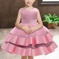 thumbnail image 2 of LLYwey Girls' Dresses, Baby Girls Dresses with Headband Summer Outfits Sleeveless Heart Shape Sequin Birthday Party Sundress with Bow, By-24, Rose Gold, 3T, 2 of 7