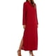 thumbnail image 4 of Mujeres Retro Long Maxi Vestido Elegante Sexy Señoras Larga Manga Collar Larga Línea Split Soli Irfora Vestido Maxi, 4 of 7