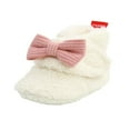 thumbnail image 1 of Infant Flat Shoes with Decorative Bow Knot High-top Warm Shoes, 1 of 9
