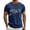 Blue, variant on French Printed Short Sleeve T Shirt Casual Summer Top Mens Compression Cold Gear