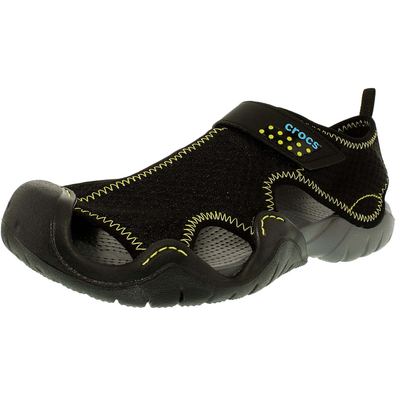 Crocs Men's Swiftwater Sandal Black/Charcoal Ankle-High Rubber - 9M ...