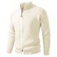 thumbnail image 1 of Ceisia Warm Stretchy Men's Slim Fit Stand-Collar Zip-Up Ribbed Knit Cardigan Gift, 1 of 5