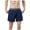 Navy, variant on Mens Shorts Elastic-Waist Solid-Color Casual Sports Breathable Running Training Pocket Shorts Black L