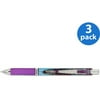 Pentel EnerGel RTX Retractable Roller Ball Pen, Violet, Medium, 3-Count