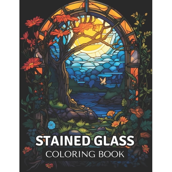 Stained Glass Coloring Book: 50 Inspirational and Easy Patterns for Relaxation (Paperback)