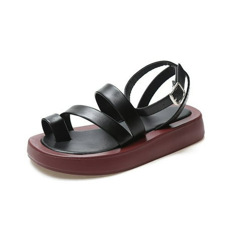 

Women\ s Flat Sandals Lightweight 2021 Summer New Style Fashion Flat Buckle Non-Slip Shoes New