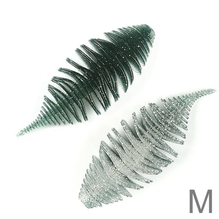 BELLOWS GILL Soft Lure Worm Fishing Bass Lure 100mm/4pcs 77mm/6pcs Larva soft bait M 77mm 6pcs 7g