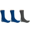 thumbnail image 4 of Pack of 3 Pairs - XXXL Non-Skid Bariatric Extra Wide Slipper Socks for People with Swollen feet Diabetes & Edema (2 Royal Blue 1 Grey), 4 of 6