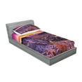 thumbnail image 2 of Ambesonne Nature Fitted Sheet & Pillow Sham Set, Sunrise Sky Horizon Dusk, Twin, Purple Blue, 2 of 2