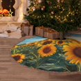 thumbnail image 5 of Xecao Sunlit Sunflower Field Pattern Christmas Tree Skirt Round Xmas Tree Mat Base Cover for Holiday Home Decorations-36", 5 of 6