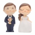 thumbnail image 2 of Pastel de bodas Topper Cupcake Decoraciones Suministros Novio Escultura nupcial para compromiso, aniversario, celebración, vacaciones, accesorios de Traje negro Sunnimix Primero de la torta, 2 of 8