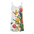 thumbnail image 4 of Daznico Robe d'Été pour Femmes, Mode d'Été Imprimée Plissée Sans Manches Bretelles Robe de Plage Décontractée, Robes d'Été pour Femmes, 4 of 4