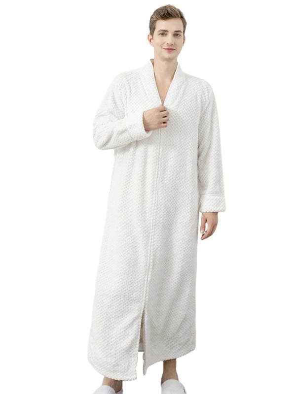 Details about   Men Long Sleeve Fleece Hooded Robe Gown Bathrobe Winter Warm Sleepwear Nightwear 