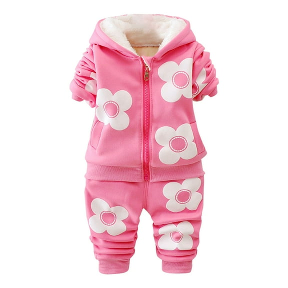 MZXELPRJD Girls Bell Bottom Outfit Little Girl Outfits Size 7/8 Baby Coverall Toddler Winter Set 6-9 Month Boy Clothes Little Girls Gifts Work, Hot Pink 12-18 Months