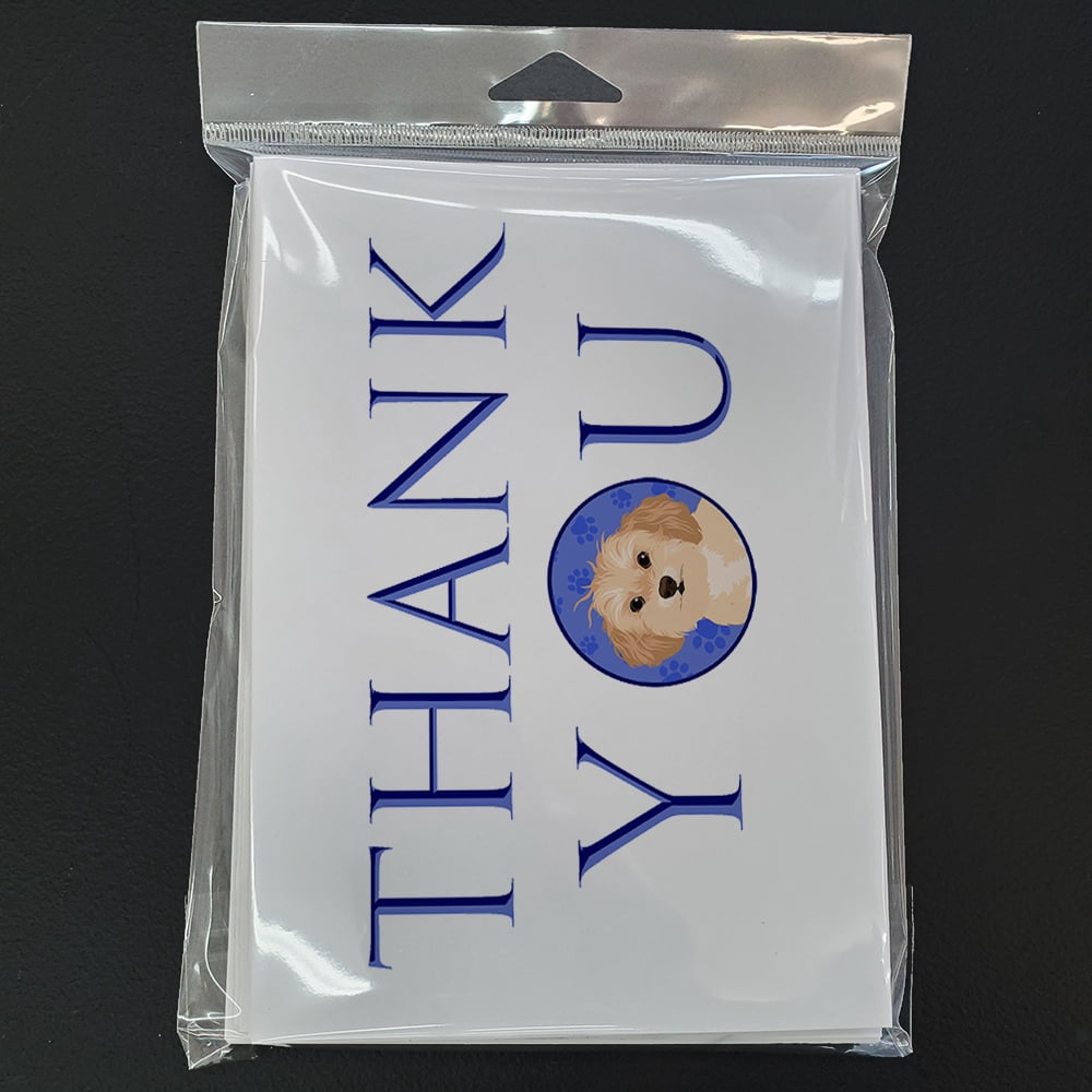 Shih-Tzu Gold #1 Thank You Greeting Cards and Envelopes Pack of 8 7 in x 5 in