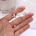 thumbnail image 3 of Soumake 1 Pair Women Earrings Fan Crane Asymmetry Jewelry Animal Pendant Faux Pearl Painted Hook Earrings for Dating, 3 of 8