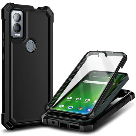 Nagebee Phone Case Compatible for Cricket Magic 5G / AT&T Propel 5G with [Built-in Screen Protector] Full-Body Protective Shockproof Rugged Bumper (Black)