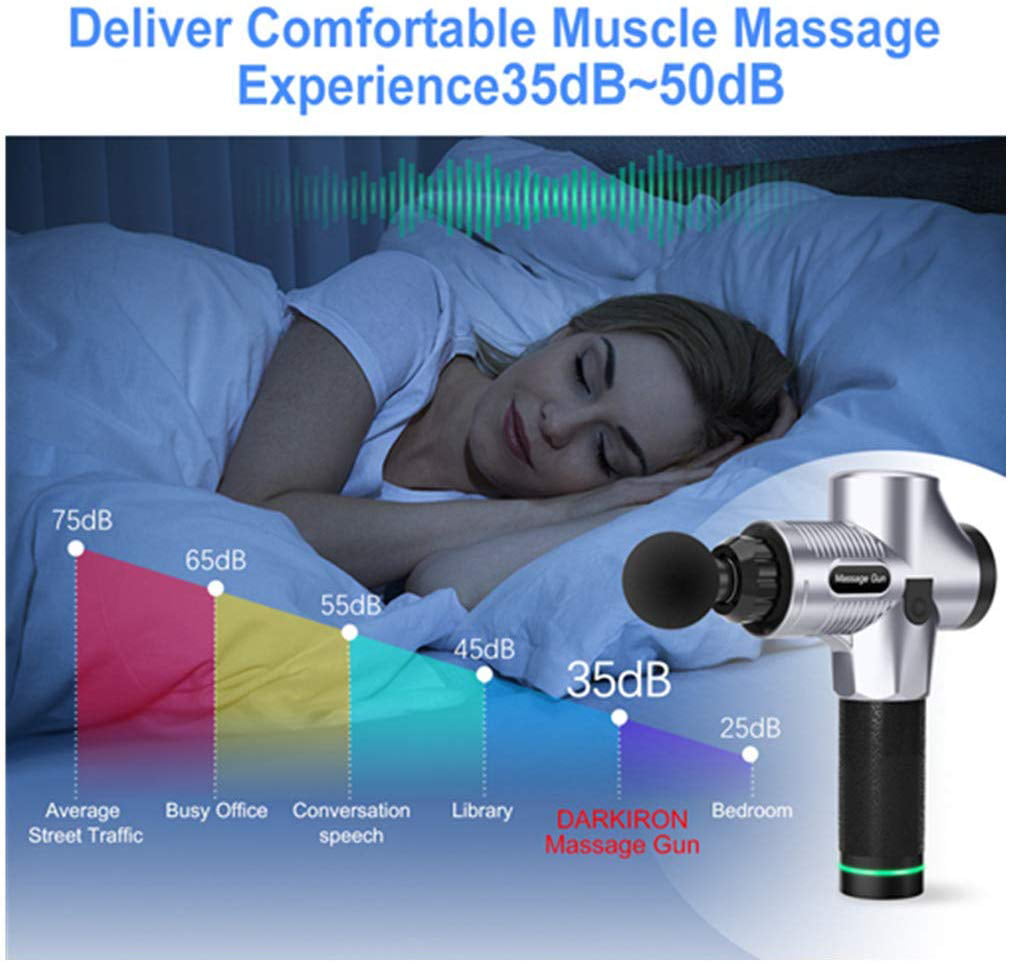 SMAXPro LED Massage Deep Tissue Massage Gun - Handheld Rechargeable Percussion Massager - 32 Speeds, 4 Heads