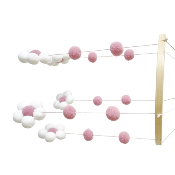 Crib Mobile for Girl Felt Flower Nursery Mobile Mobiles Handmade Ceiling Mobiles for Christmas