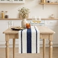 thumbnail image 4 of Sm:)e Dark Blue Farmhouse Woven Rustic Hollow Table Runner, Boho Table Runner, Dining Kitchen Home Decor, 12x108 Inch, 4 of 12