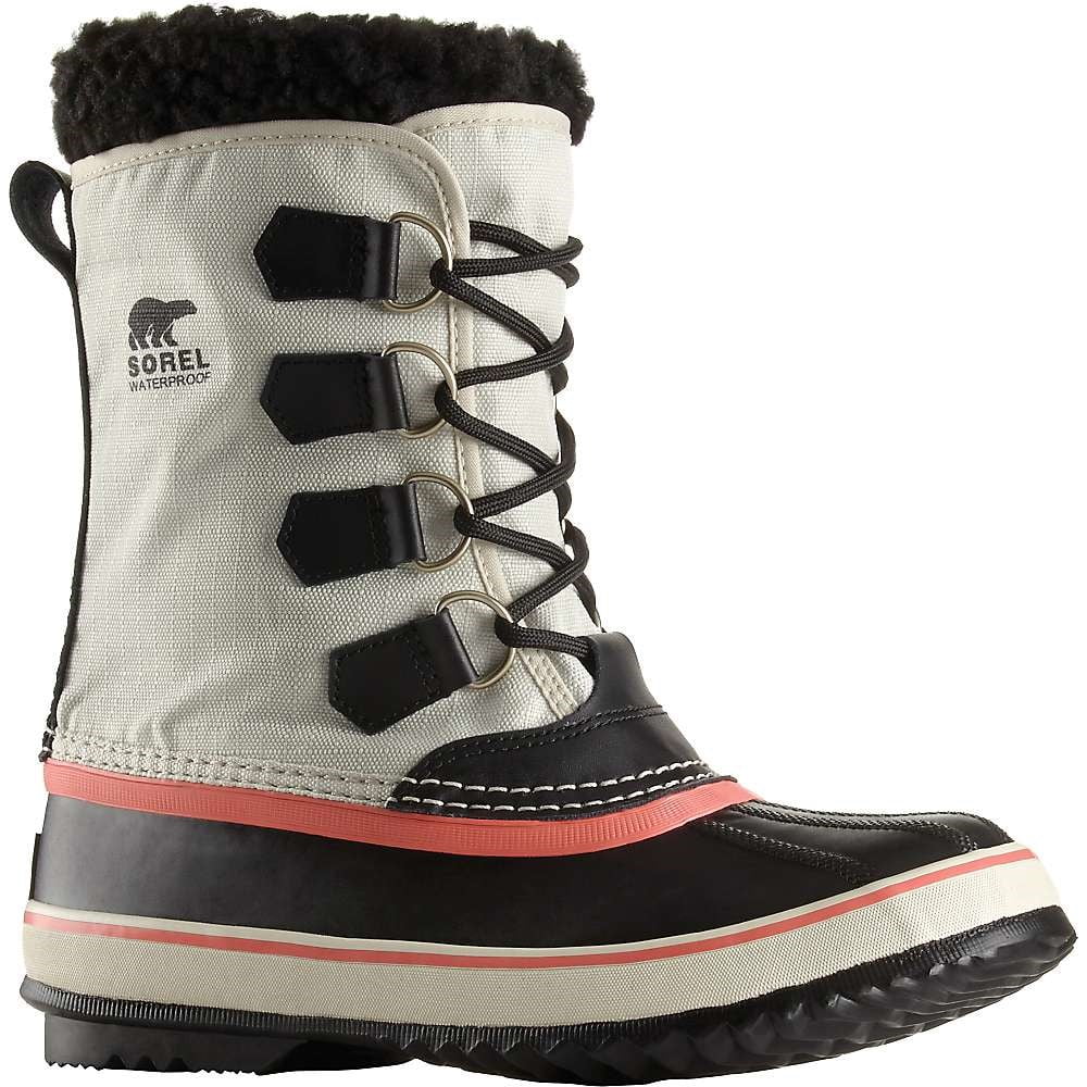 sorel carnival waterproof black nylon boots with microfleece lining