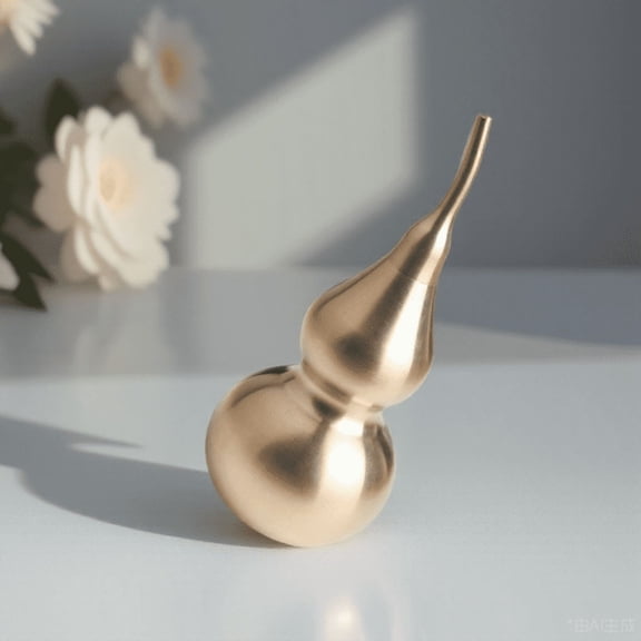 OULII 1-Pack Elegant Copper Gourd Tabletop Decor Ornament for Home, Office, Living Room
