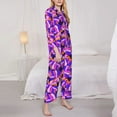 thumbnail image 3 of Pofeuu Tropics Leaf Print Womens Pajamas Set Long Sleeve Sleepwear Button Down Nightwear Soft Pj Lounge Sets Button Down Pajamas Women-Large, 3 of 7