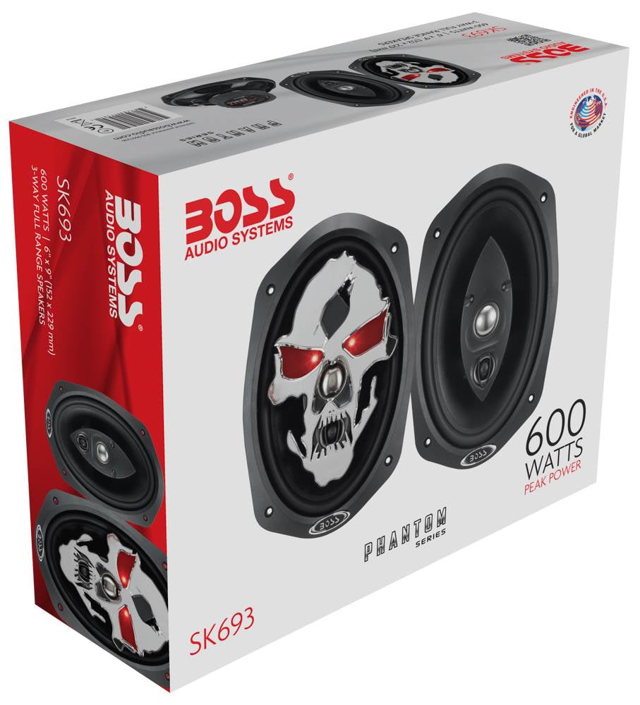 BOSS Audio SK693 Phantom Skull 600-Watt 3-Way Auto 6x9-Inch Coaxial Speaker
