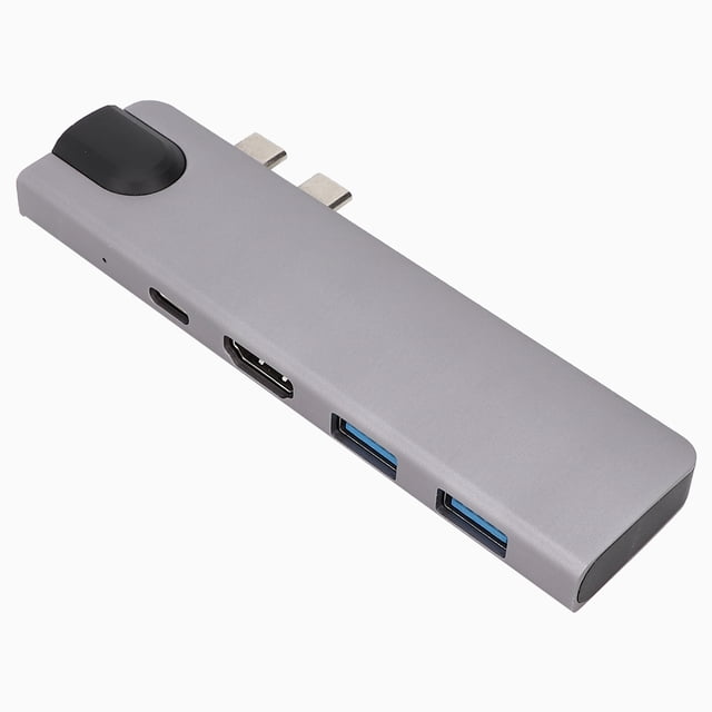Adaptador multipuerto dual tipo C HUB con lector de tarjetas de memoria USB3.0 HDMI Para MacBook Pro/Air Ormromra